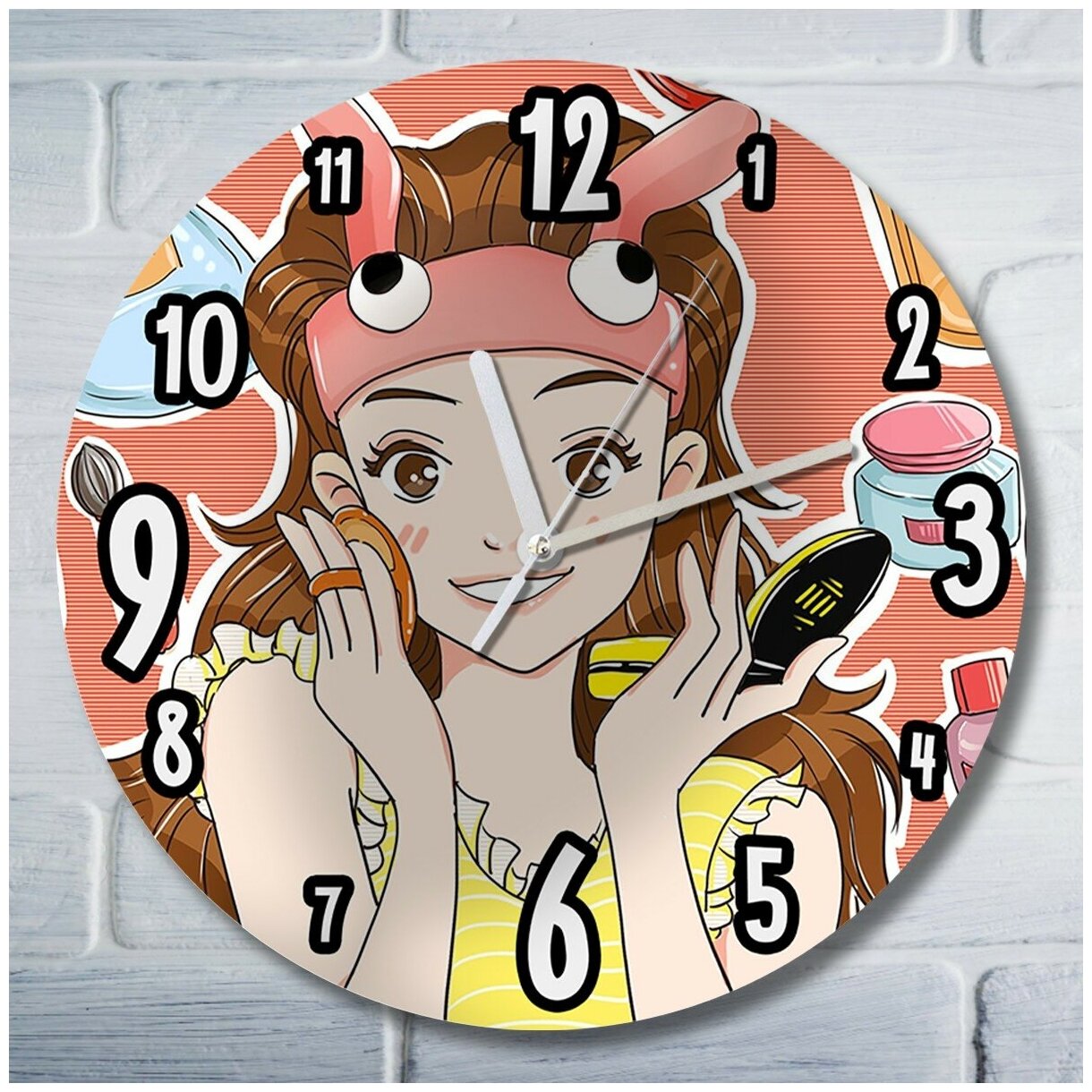 Настенные часы УФ салон красоты (Beauty, девушка, аниме, макияж, косметика, make up) - 181