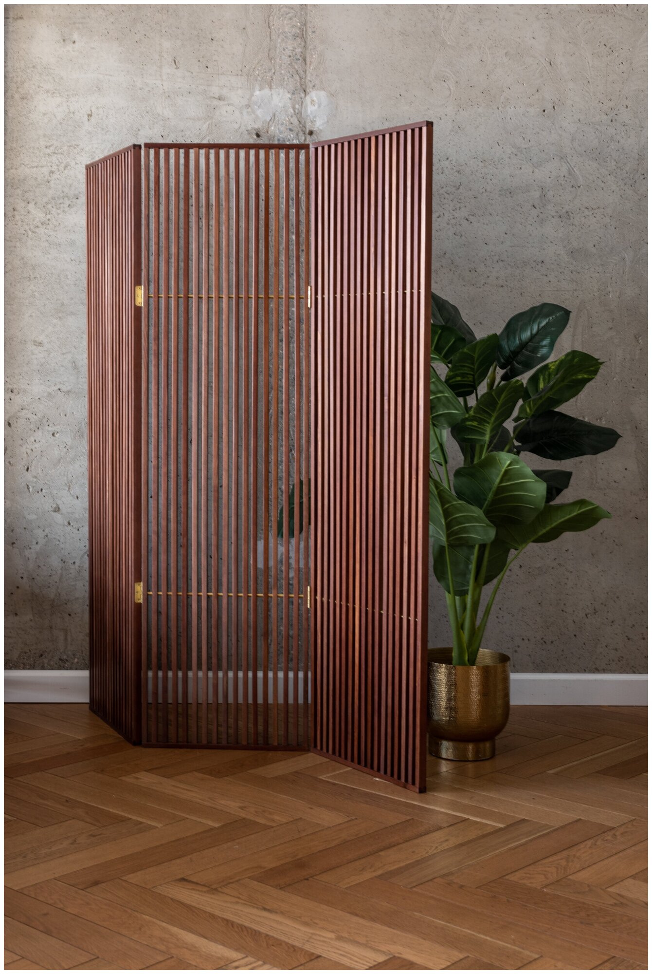 Ширма Arfa 01 декоративная деревянная 150х180 см, складная, цвет венге, Varman.pro