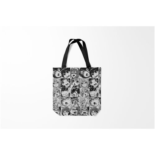 фото Сумка-шоппер / 40х40 см / аниме / ahegao такое разное ахегао. монохром burnettie