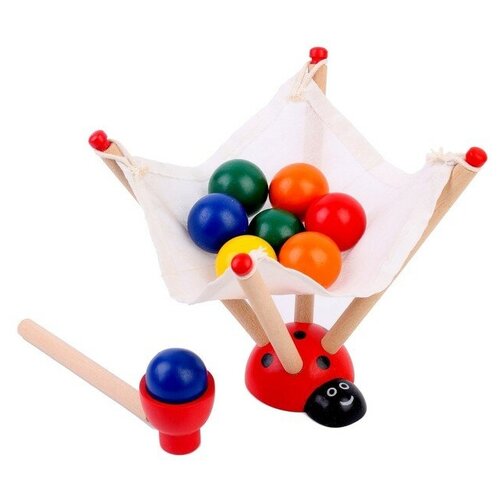 Детская развивающая игра с шариком Божья коровка развивающая игрушка божья коровка в коробке