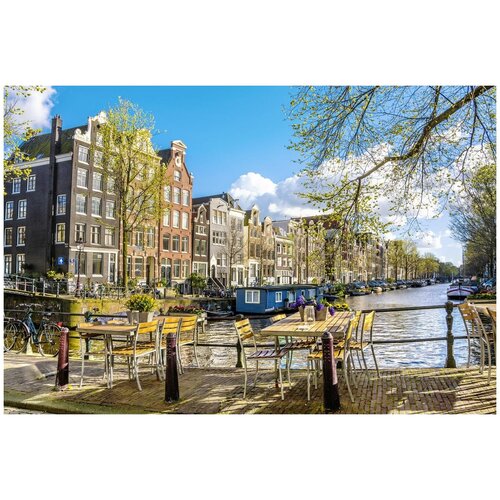 Фотообои Уютная стена Неповторимый Амстердам весной 410х270 см Бесшовные Премиум (единым полотном)