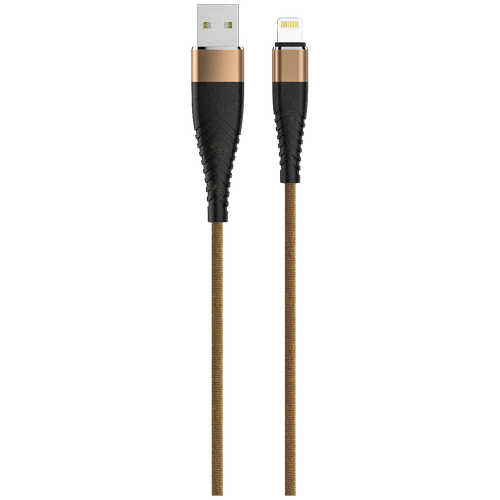 Кабель Olmio Solid USB 2.0 - lightning 1.2м 2.1A усиленный цвет капучино 039054