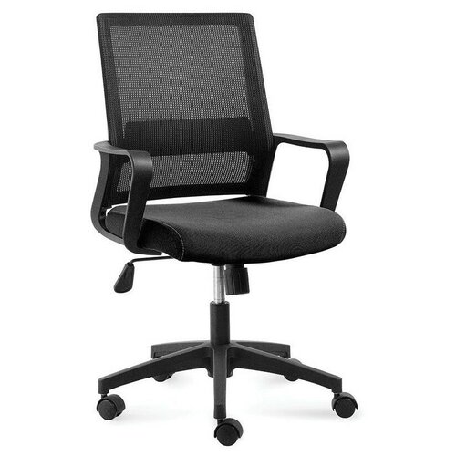 Кресло офисное Бит LB/черный пластик/черная сетка/черная ткань