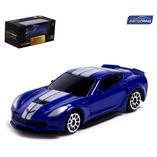 Машина металлическая CHEVROLET CORVETTE GRAND SPORT, 1:64, цвет синий машина металлическая chevrolet corvette grand sport 1 64 цвет синий