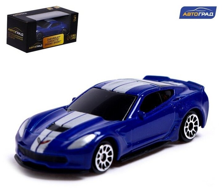 Машина металлическая CHEVROLET CORVETTE GRAND SPORT, 1:64, цвет синий