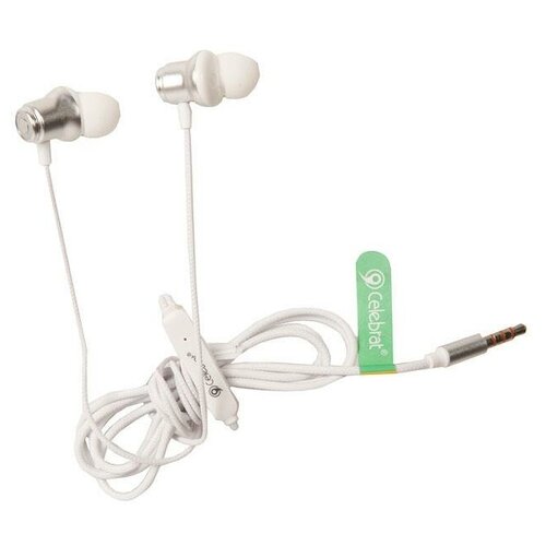 Наушники Celebrat D5 внутриканальные микрофон кнопка ответа кабель 12м белый 83400₽