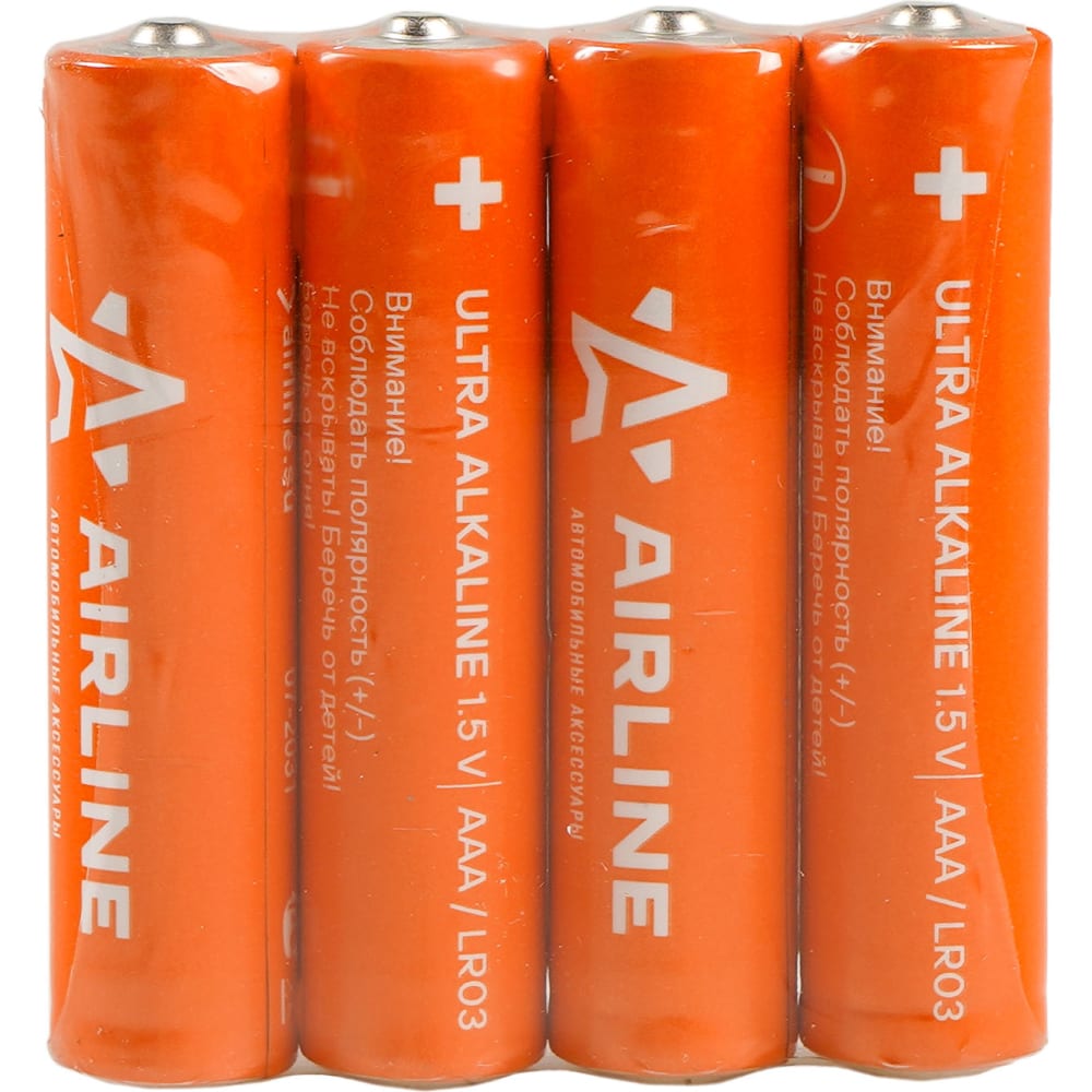 Батарейка алкалиновая AIRLINE ultra Alkaline AAA 1,5V упаковка 4 шт. AAA040