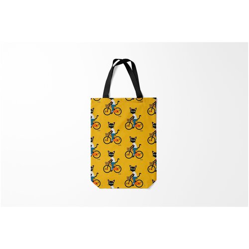фото Сумка-шоппер / 31х42 см / звери / коты и кошки котики на велосипедах burnettie