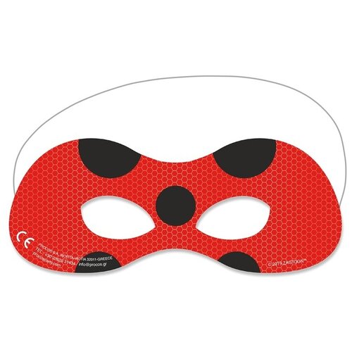 фото Маска карнавальная для праздника бумажная "леди баг и супер-кот", 6 шт procos
