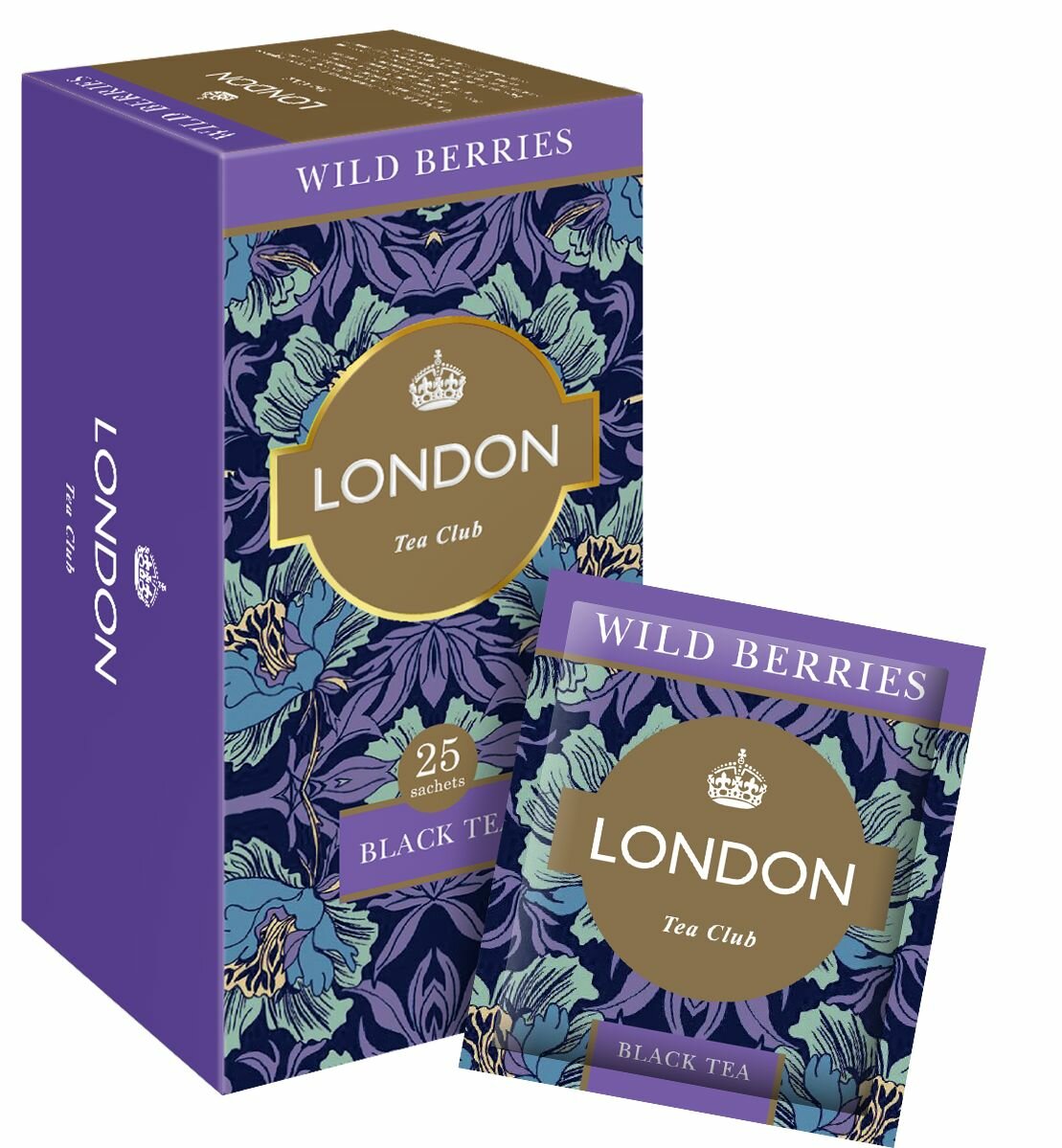 Чай ТМ London Tea Club "Wild Berries" с ароматом "Лесных ягод" 25 пакетиков 2 пачки