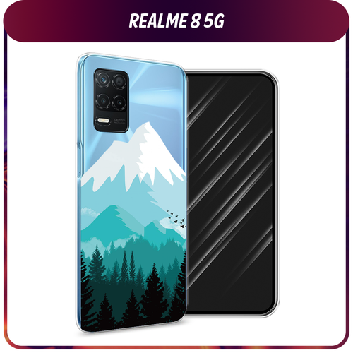 Силиконовый чехол на Realme 8 5G/Narzo 30 5G / Реалми 8 5G Синяя снежная гора, прозрачный дизайнерский силиконовый чехол для realme 8 5g narzo 30 5g креативный принт