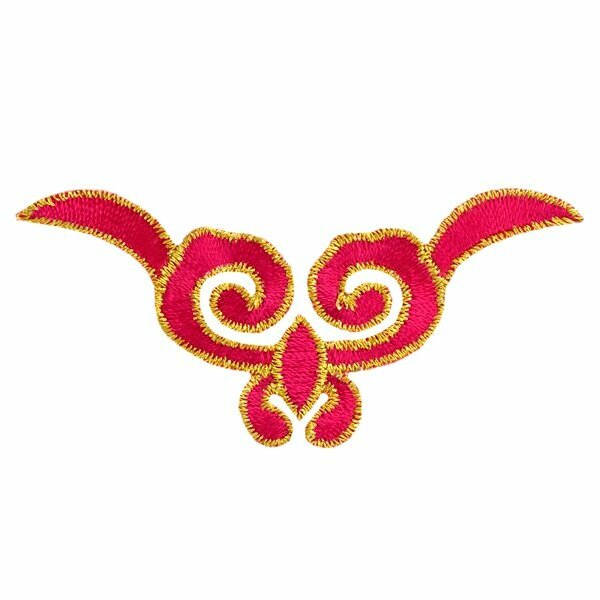 Аппликация "Орнамент", для танцевальных и национальных костюмов, обуви, головных уборов,2 шт, размер 5*9,5 см, розовая.