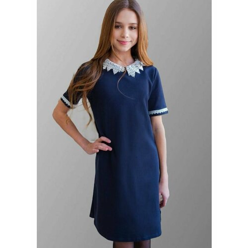 фото Школьное платье nota bene, размер 134, синий