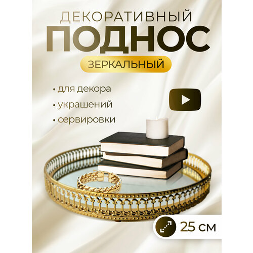 Поднос ажурный с зеркальным дном Conflate 25 см 1021₽