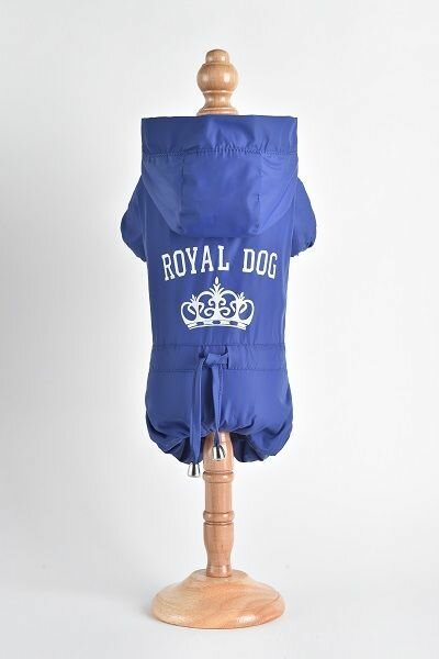 Royal Dog Дождевик флисовый с надписью синий размер M