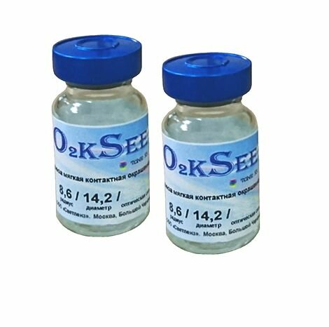 O2kSee 55 цветные контактные линзы (2 шт.) +2, 8,8 зеленый