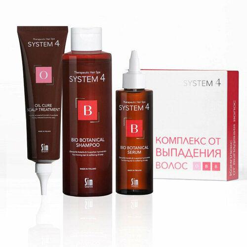 биоботаническая сыворотка против выпадения и для стимуляции роста волос system 4 bio botanical serum 50 мл Набор Комплекс от выпадения Стандарт Sim Sensitive System 4 (биоботанический шампунь, 250 мл + маска отшелушивающая, 150 мл + биоботаническая сыворотка, 150 мл)