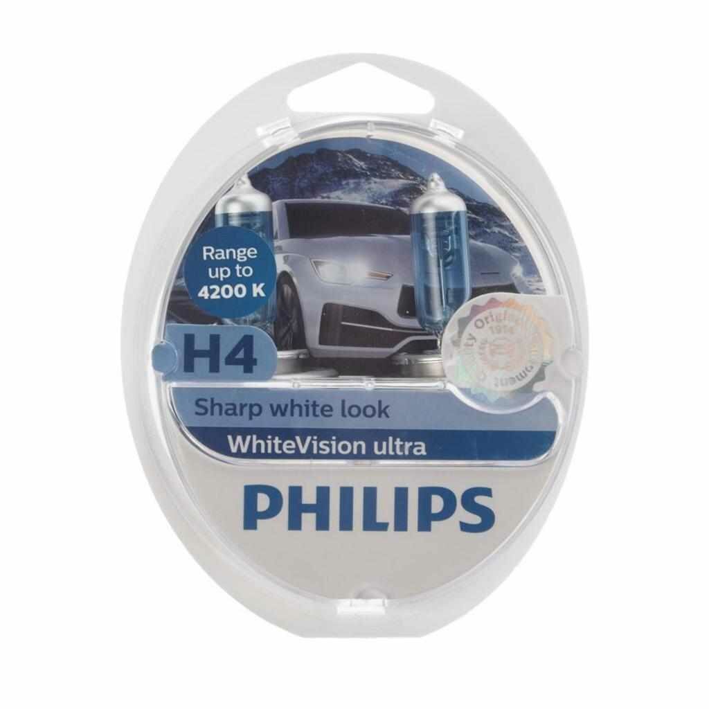 Лампа набор 12V H4 60/55W+W5W/T105 P43t-38 4200K бокс (2шт.+2шт.) White Ultra, 12342WVU2, PHILIPS