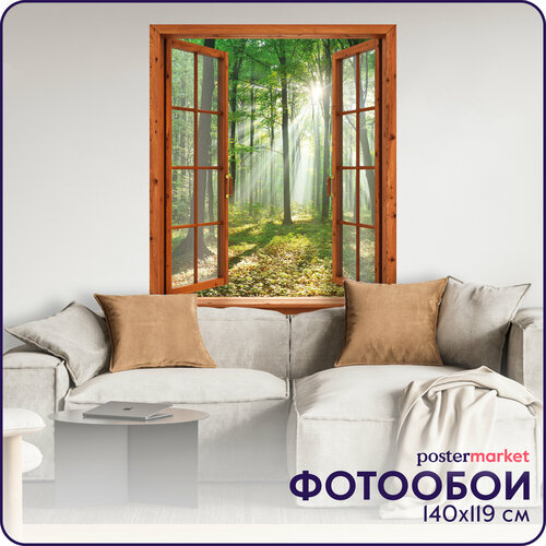 Фотообои бумажные Postermarket Окно в лес 119х140 см