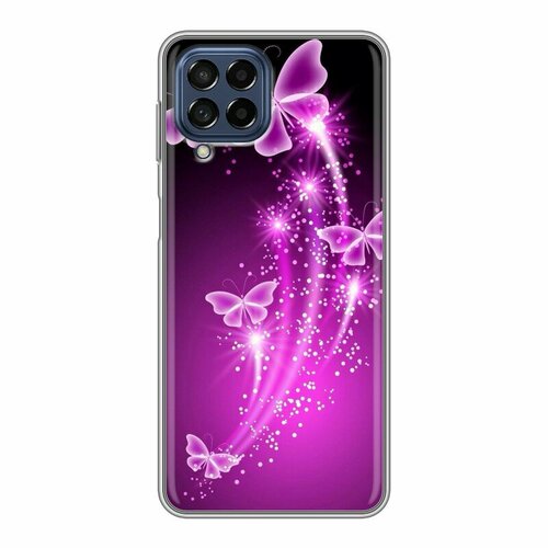 Дизайнерский силиконовый чехол для Гэлакси М53 5Ж / Samsung Galaxy M53 5G Бабочки фиолетовые дизайнерский силиконовый с усиленными углами чехол для гэлакси м53 5ж samsung galaxy m53 5g бабочки