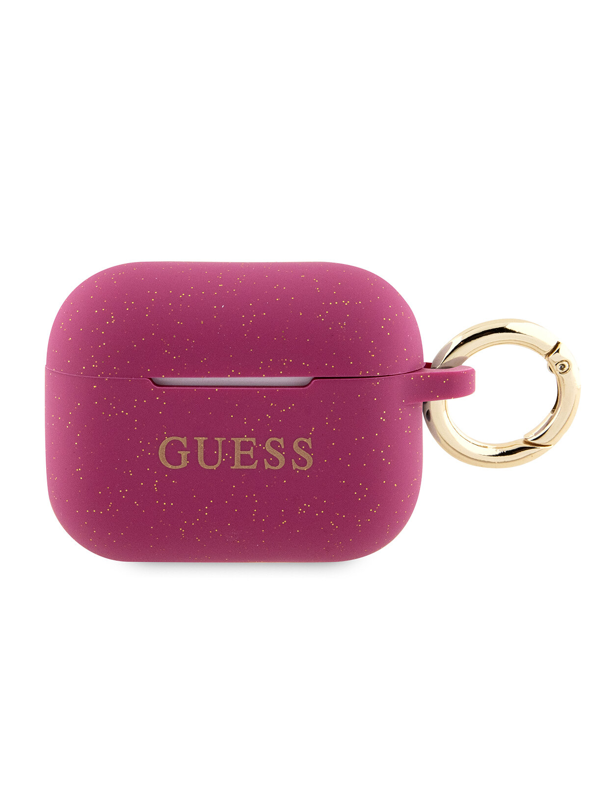 Guess для Airpods Pro 2 чехол Silicone with ring Glitter/Fuchsia