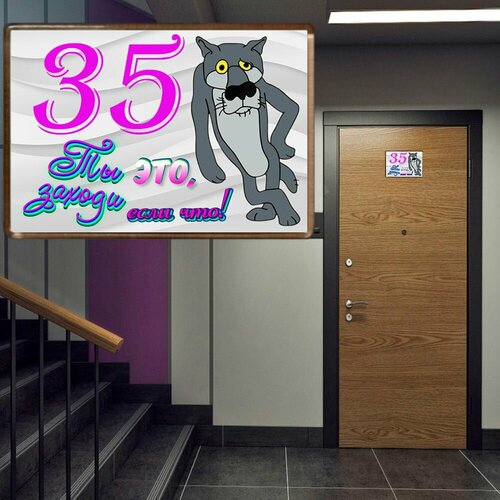 Табличка на дверь № 35 / креативные цифры на дверь из акрила