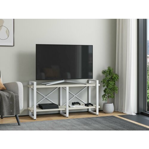 Тумба под ТВ Айсберг Лофт 120 белыйдуб крафт белый 7490₽