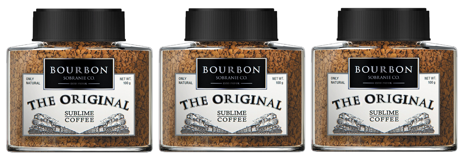 Кофе Bourbon the original растворимый, стеклянная банка, 100 гр, 3 уп