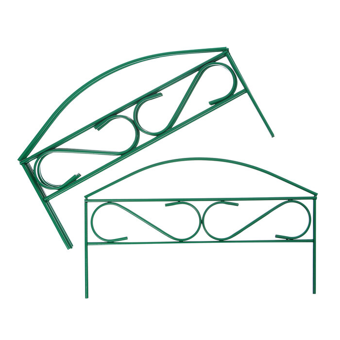 Greengo Ограждение декоративное, 37 × 320 см, 5 секций, металл, зелёное