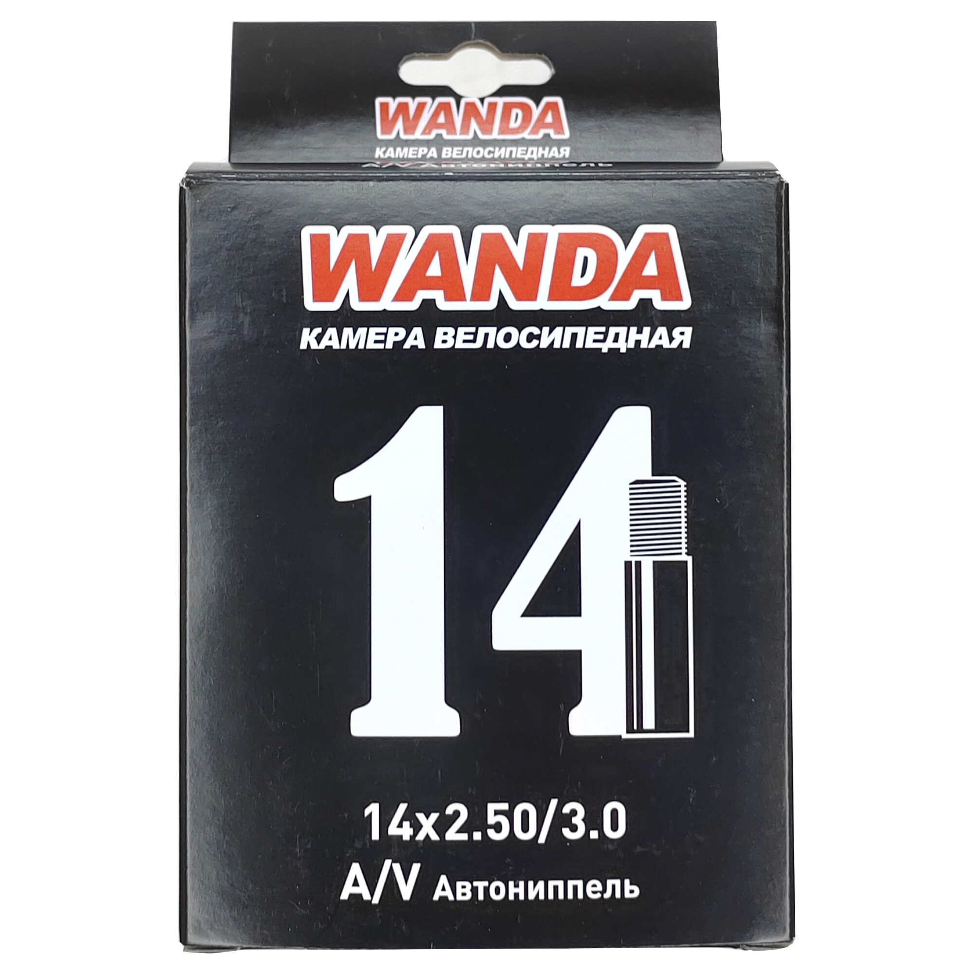 Камера для велосипеда Wanda 14 дюймов, 14х2.50/3.0, автониппель 33 мм