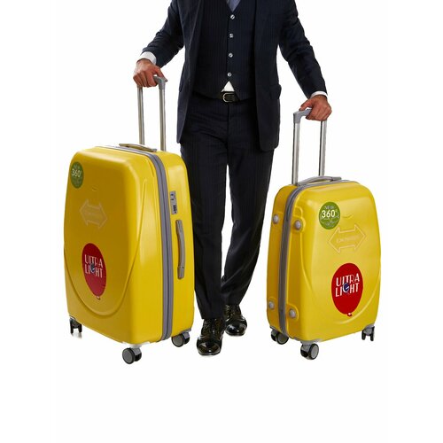 Комплект чемоданов Ультра ЛАЙТ, размер S/M, желтый