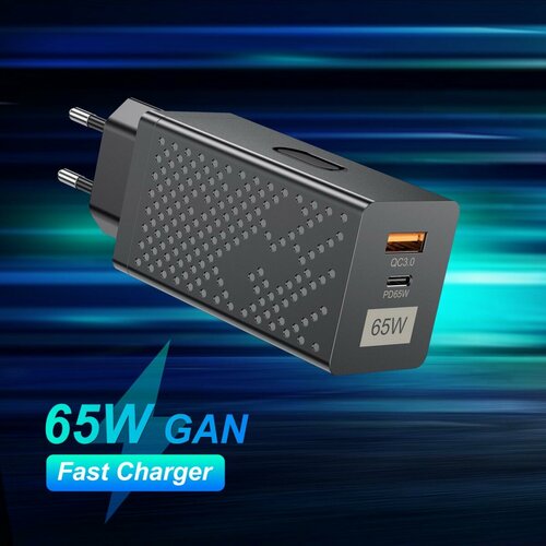 Сетевое зарядное устройство C+U Quick Charger 65 Вт сетевое зарядное устройство baseus gan2 lite quick charger c u 65w eu ccgan2l b01 чёрное