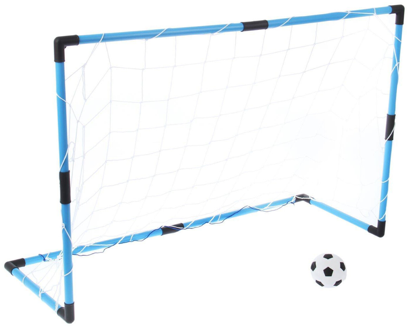 Детские футбольные ворота "Весёлый футбол" с сеткой и мячом, игровой набор для дачи и улицы, размер ворот 98х34х64 см, мяч 14 см