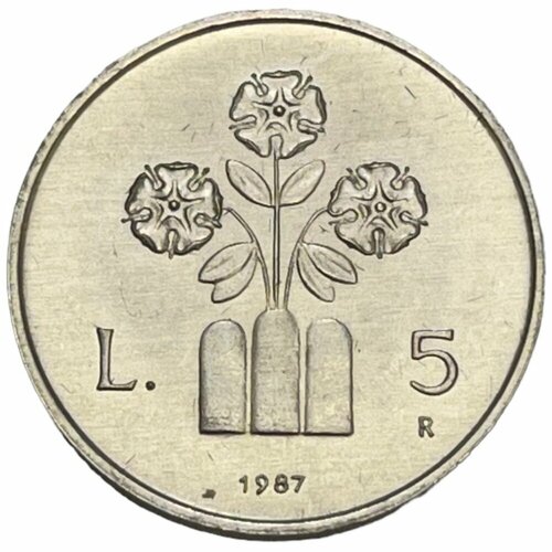 Сан-Марино 5 лир 1987 г. (15 лет возобновлению чеканке монет)