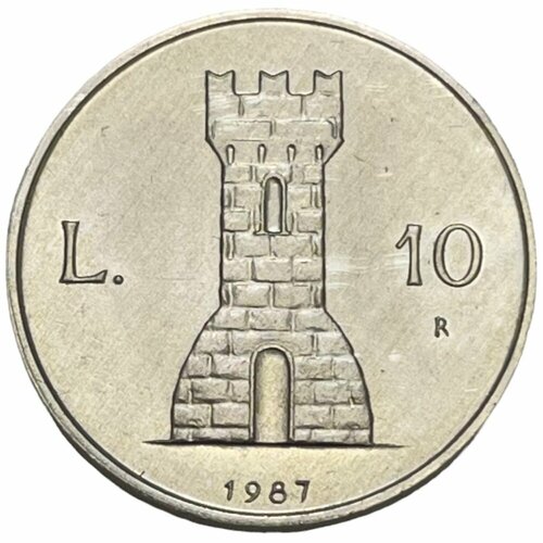 италия 500 лир 1987 г год семьи Сан-Марино 10 лир 1987 г. (15 лет возобновлению чеканке монет)