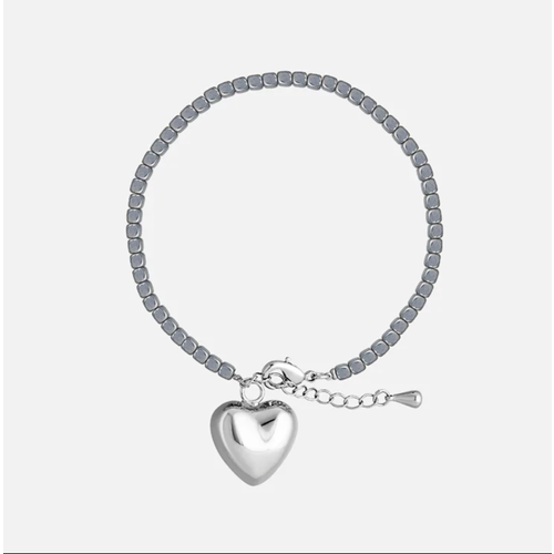 Браслет FETISH гематит 1 шт размер 16 см размер one size диаметр 5 см серебристый 2990₽