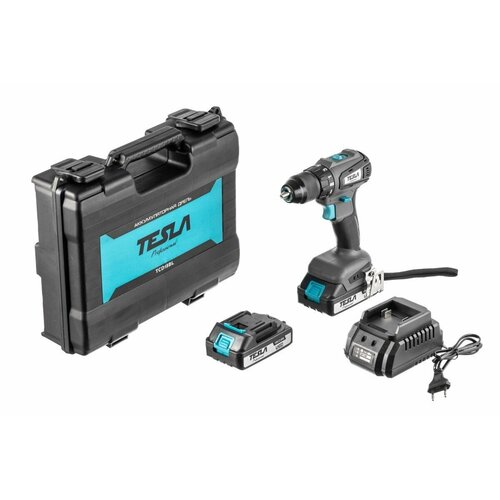 Шуруповерт аккумуляторный TESLA TCD18BL 2 акк Li-ion 2 Ач В кейсе 18В 55 Нм 14889₽