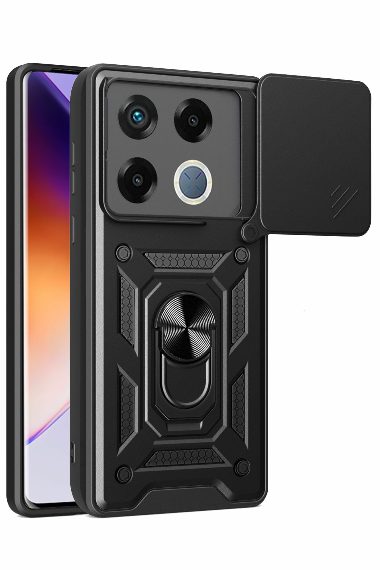 Чехол противоударный armors для Infinix GT 20 Pro / Инфиникс ГТ 20 Про с защитой камеры (Черный)