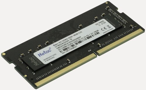 Изображение товара Оперативная память Netac NTBSD4N32SP-16, SODIMM, 16GB, DDR4, 3200MHz, CL22, черная