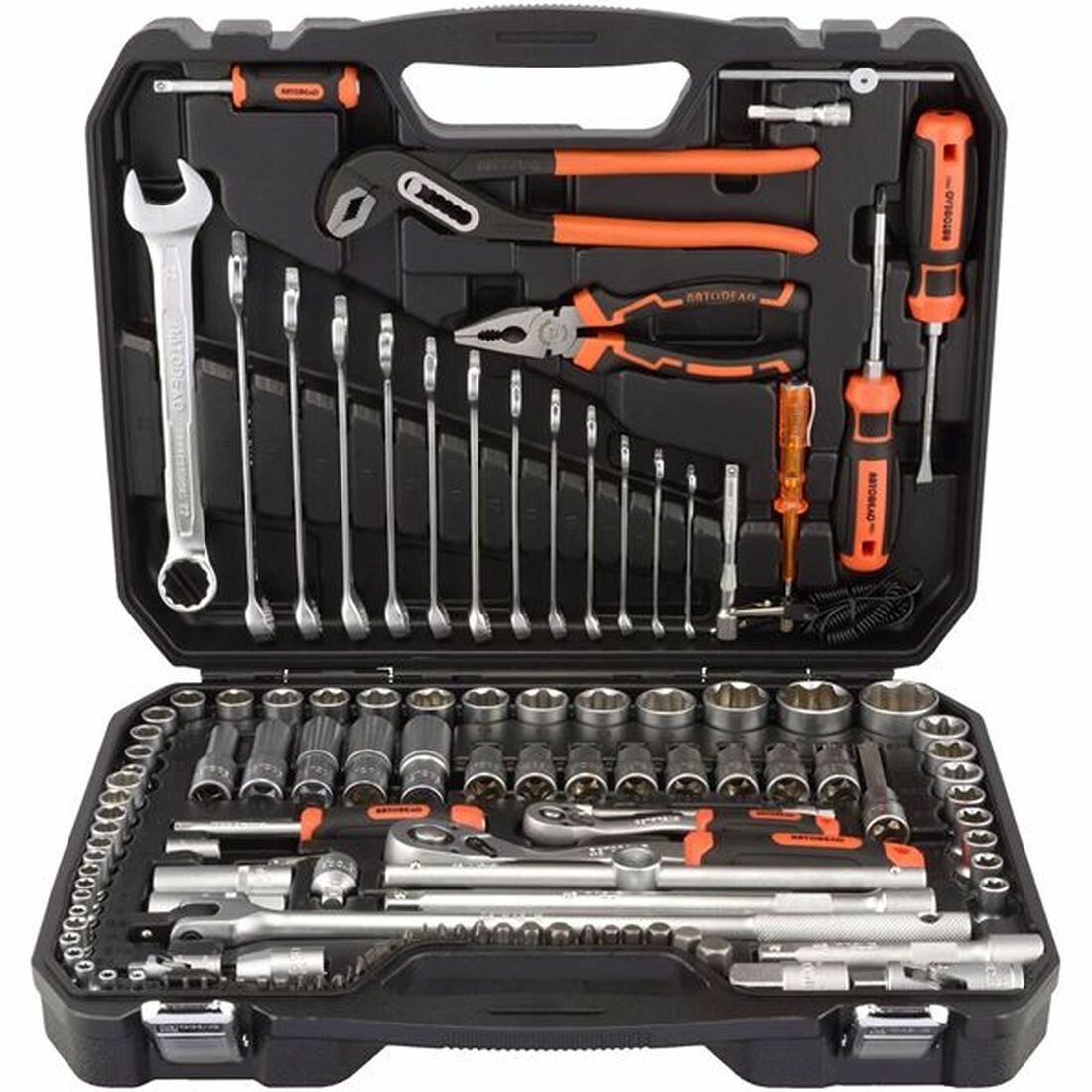 Набор Инструмента "Автодело" (Professional) 123 Предметов (1/4"+1/2") (Головки Super Lock) АвтоDело арт. 39823