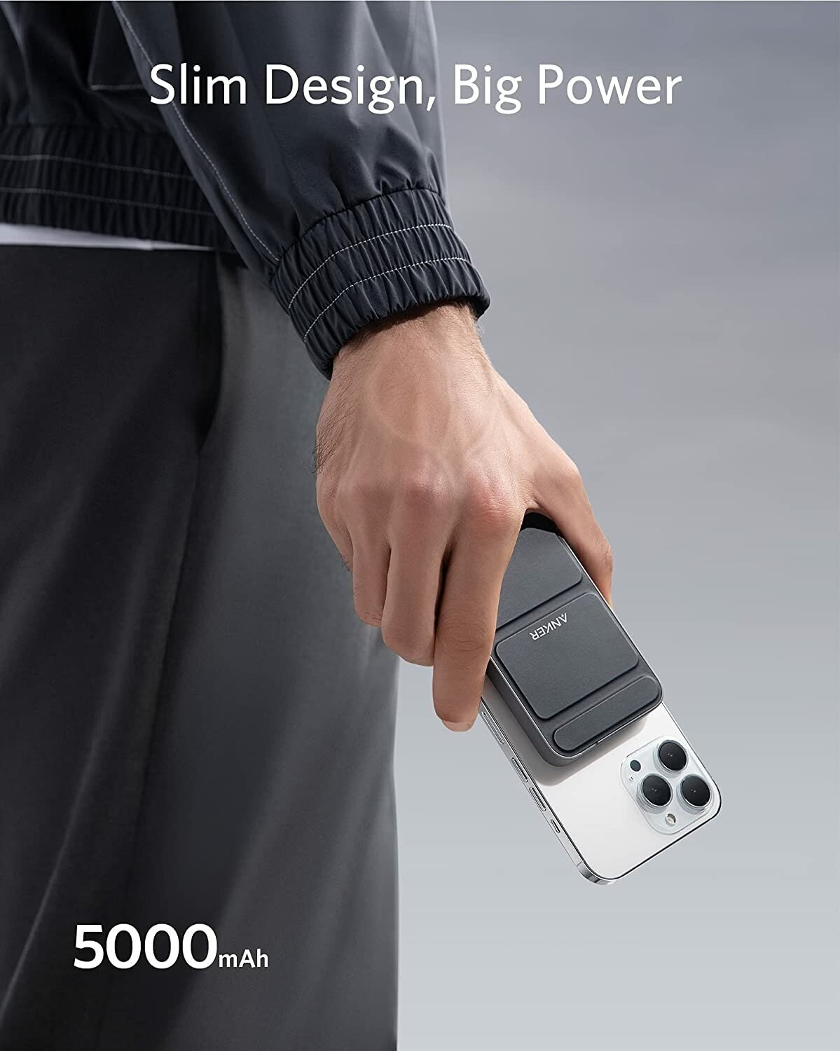 Внешний аккумулятор Anker 622 PowerCore Mag-Go 5K 5000 mAh, Black — фото 1
