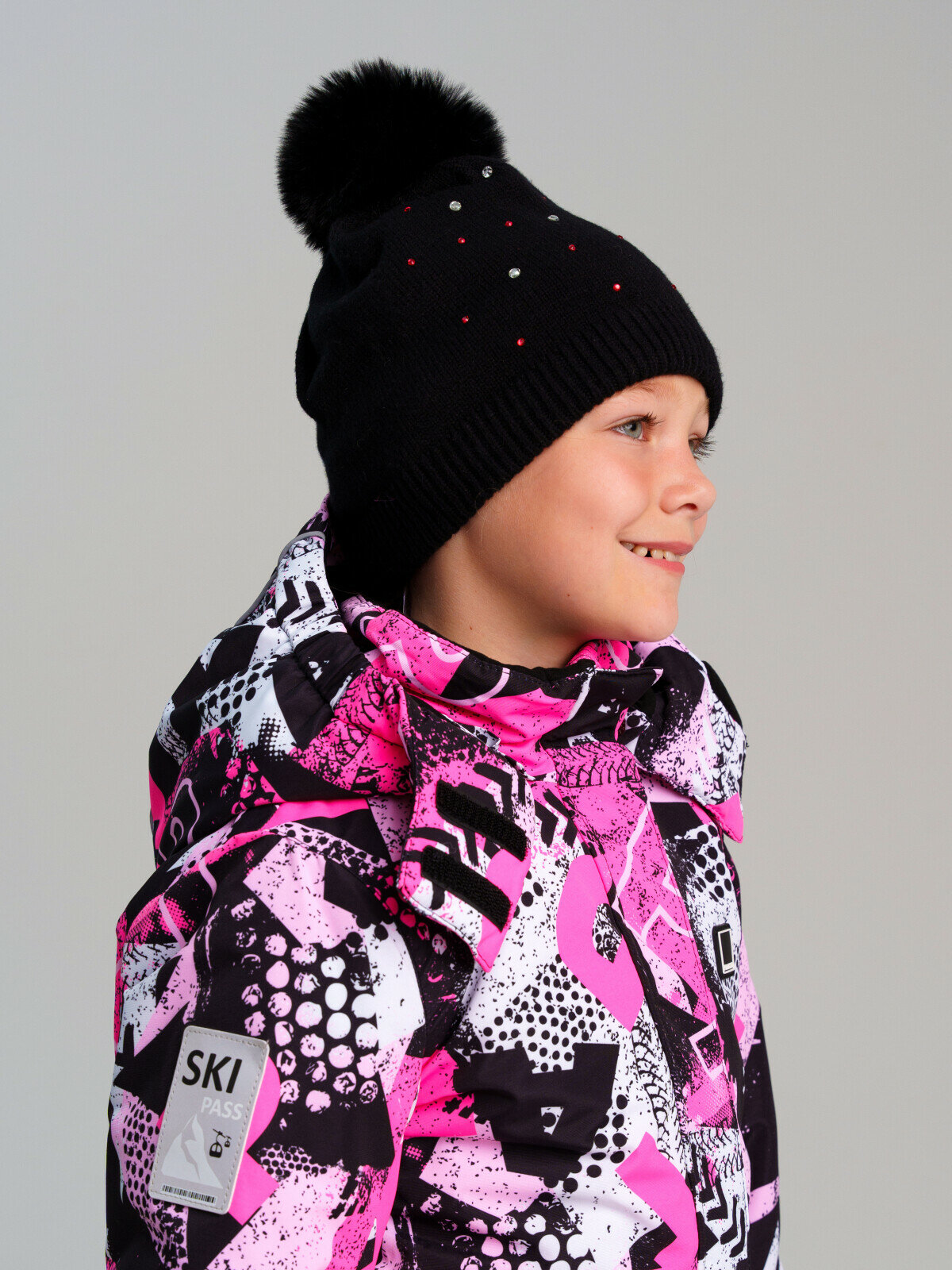 Шапка playToday для девочек размер 56 черный