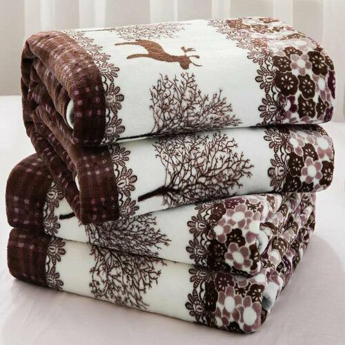 Плед Новогодний, Олени, Плюшевый 180*200 см