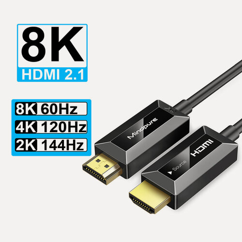 Изображение товара Кабель Mindpure Оптический оптоволоконный HDMI 2.1 Optical Fiber 8K 4K HDR eARC VRR 48Gbps HD010 25м