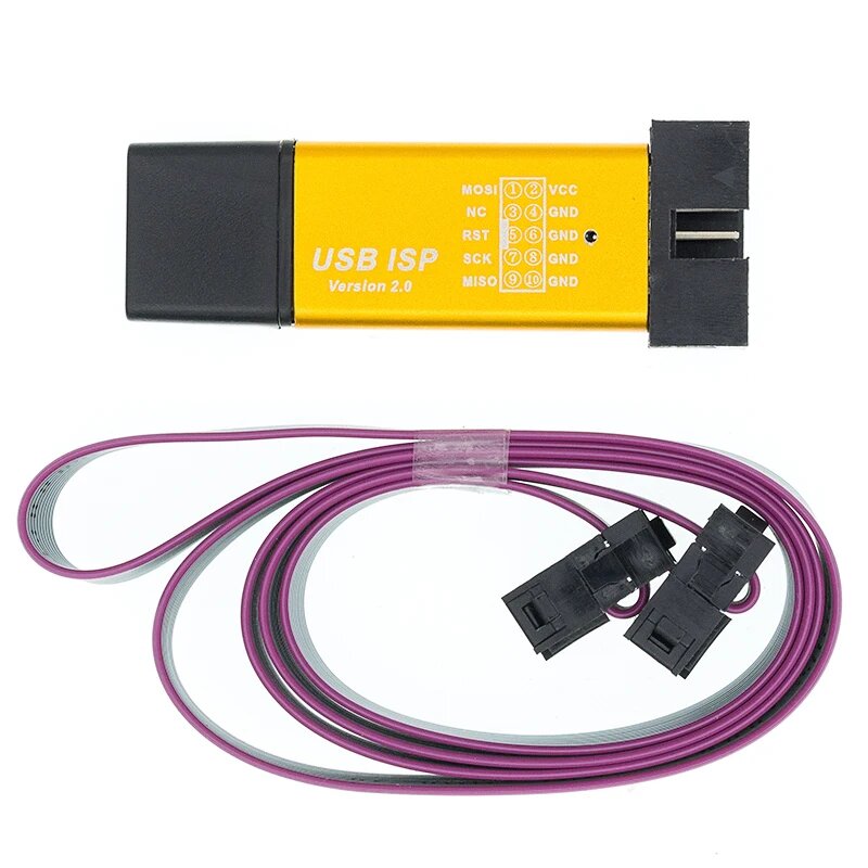 Программатор USB ISP USBISP USBASP ASP в алюминиевом корпусе для 51 ATMEL AVR WIN7 64 (случайный цвет)