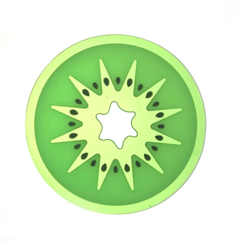 Силиконовая подставка для чашек в форме фрукта Зеленый, kiwi