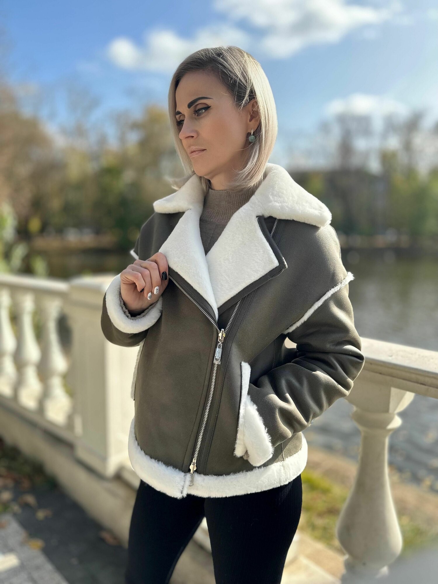 Maria Terra дубленка пилот из экомеха