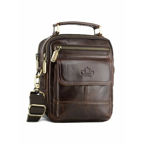 Сумка барсетка , фактура гладкая, коричневый