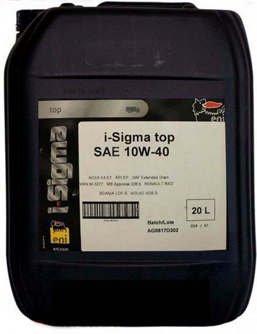 ENI 106950 ENI I-Sigma top 10W-40 ( 20 л) масло диз. синтетическое