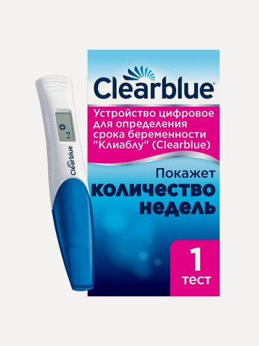 Изображение товара Тест цифровое для определения беременности и срока clearblue, 1 шт.